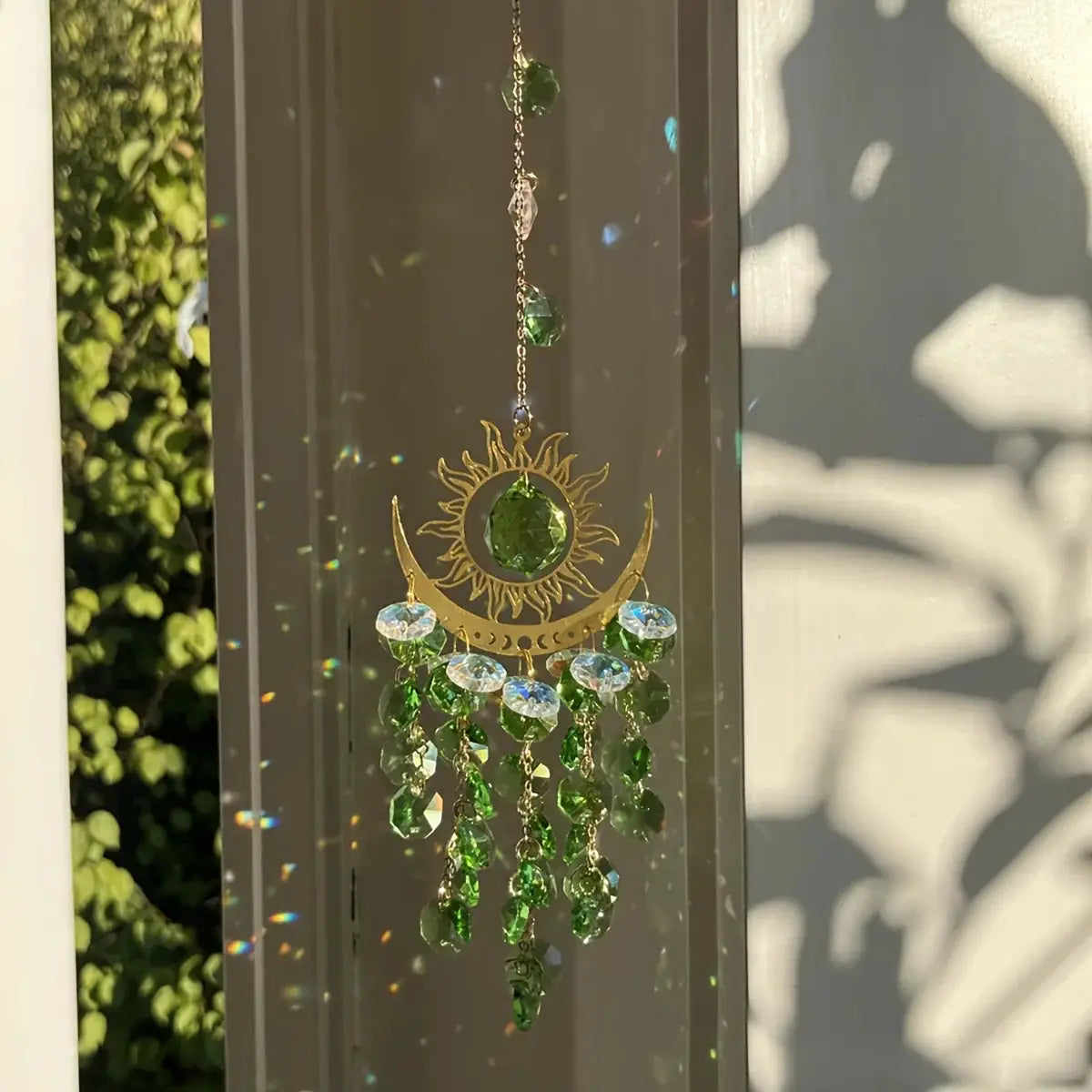 1pc garden set light ornaments flame moon sun crystal sun catcher wind chime hanging decorations hanging ornaments from PriceLows™