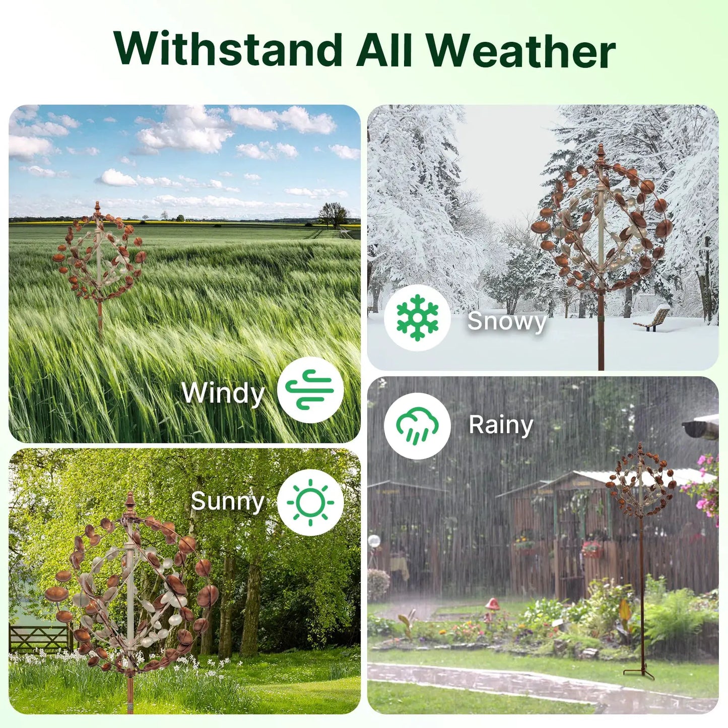 Wind Spinners Outdoor, 75" Large Metal Kinetic Wind Sculptures for Garden, 360 Degrees Swivel Yard Art with 2 Pcs Welcome Flag from PriceLows™