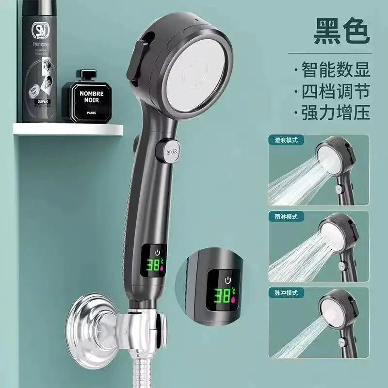 Handheld Shower Head | 4 Speed Modes | LED Temperature Display from PriceLows™