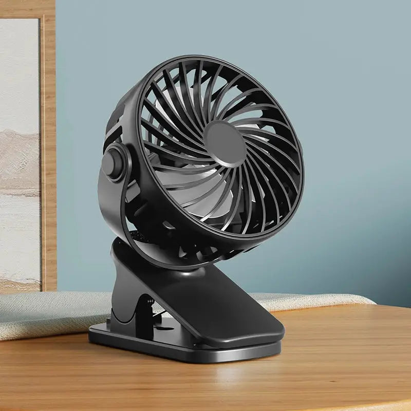 Portable Clip Fan | Rotates 720 Degrees | Night Light | Rechargeable 4W 5V from PriceLows™