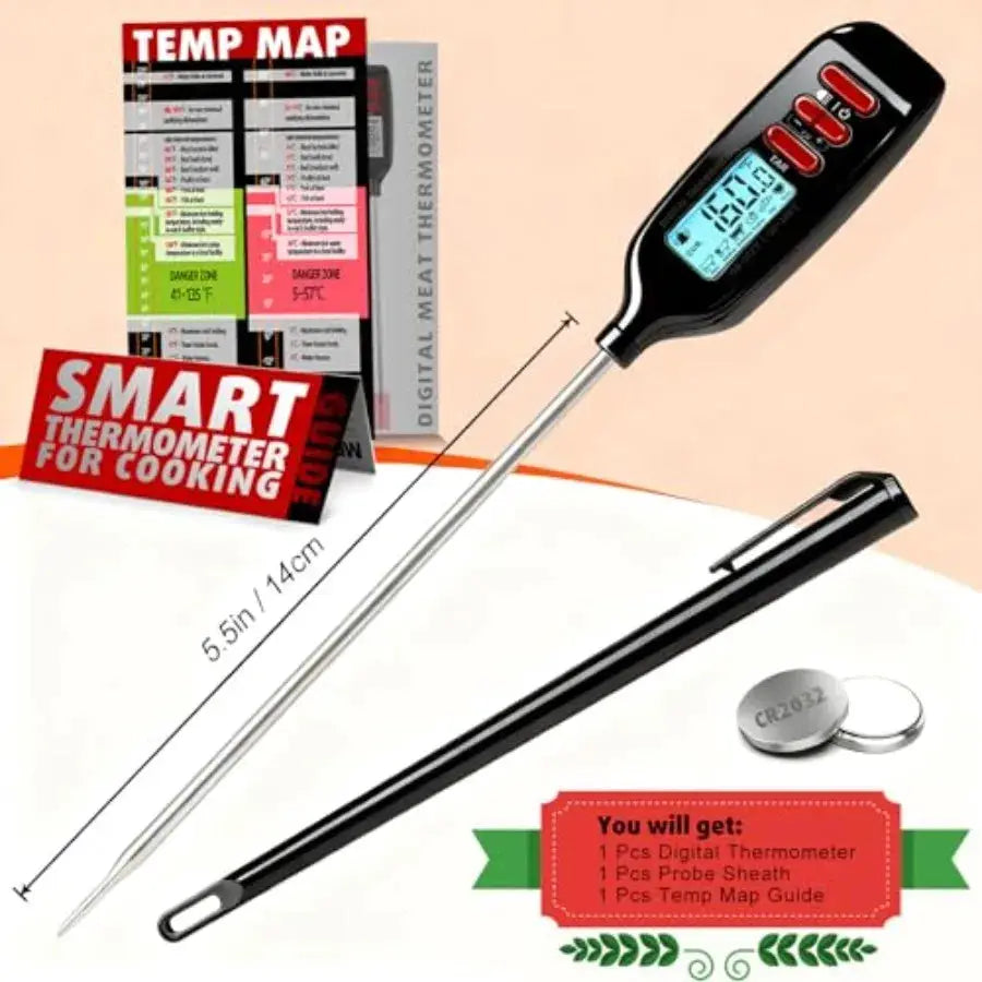 Meat Thermometer Digital Smart Instant Read Food Thermometer with Super Long Probe for Cooking Grilling Baking Kitchen Candy BB from PriceLows™