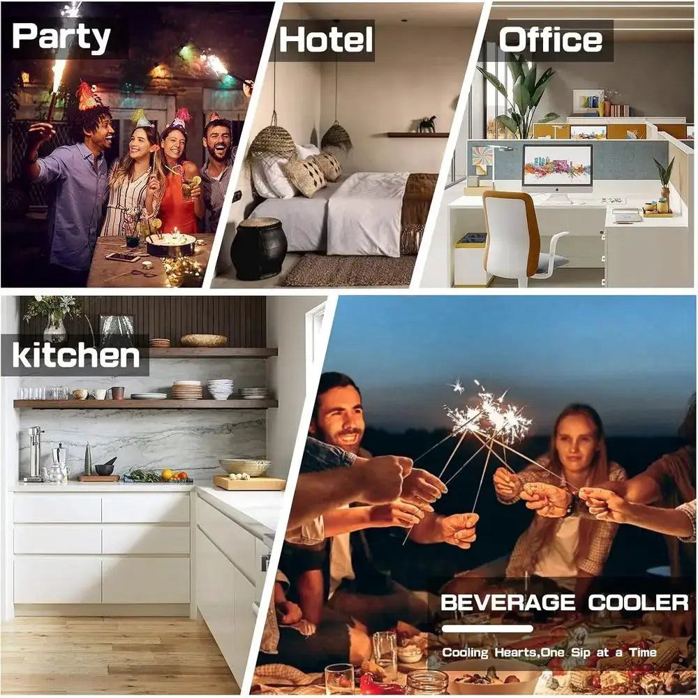 Portable Mini Beverage Refrigerator with Digital Display, Removable Shelves, and Reversible Glass Door for Soda, Wine, and More from PriceLows™