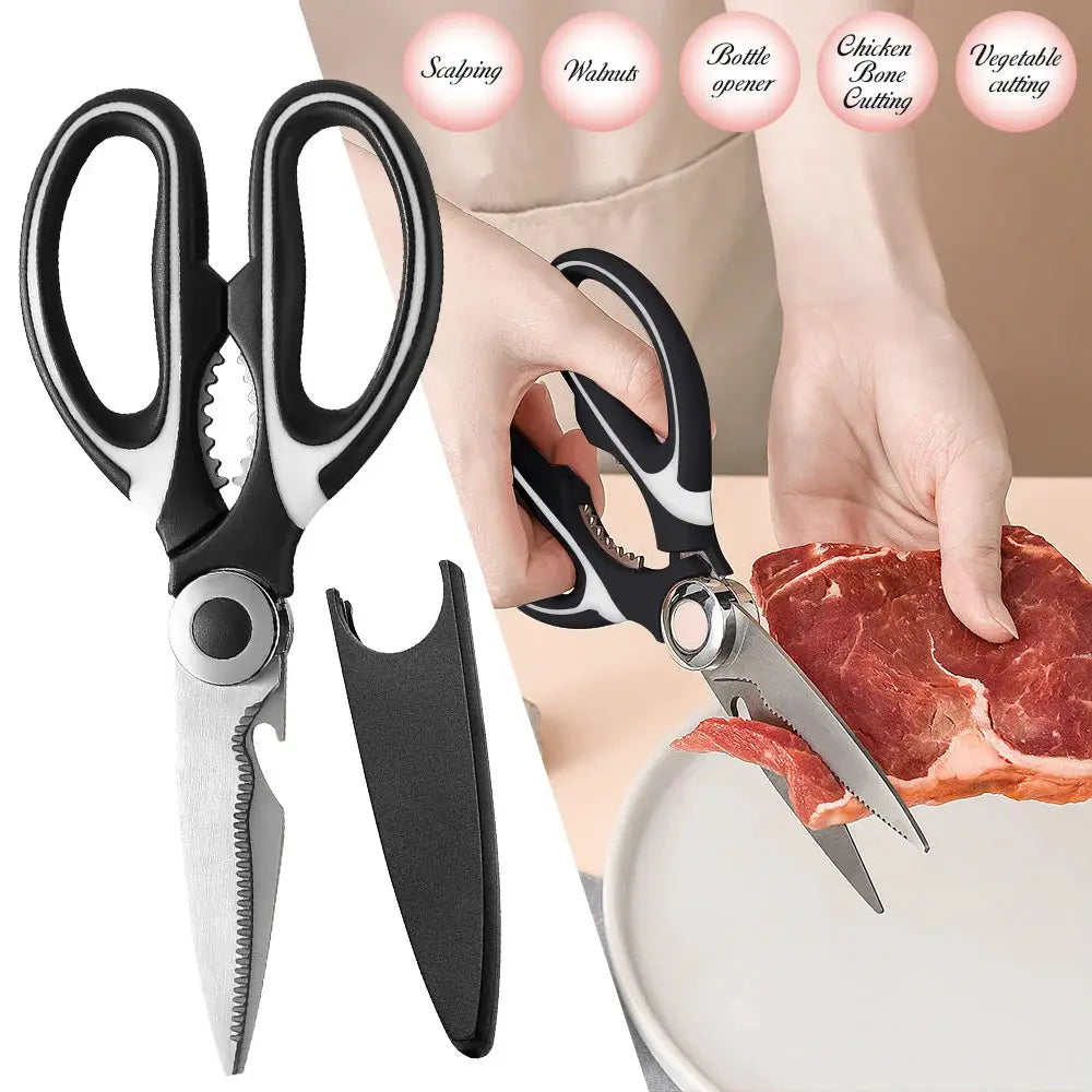 Multifunctional Scissors Kitchen Stainless Steel Scissors Chicken Bone Meat Fish Killing Dedicated Household Gadgets Scissors from PriceLows™