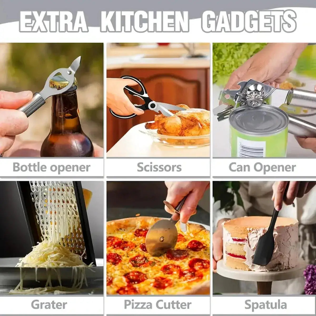 46PCS Silicone Cookware Non-Stick Kitchen Utensils Set Spatula Shovel Egg Beater Grater Peeler Can Opener Hook Cooking Tool Kit from PriceLows™