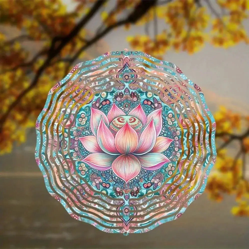 Vibrant Hummingbird Wind Chime - Floral Mandala Metal Spinner, Indoor Outdoor Decor for Yard & Balcony from PriceLows™