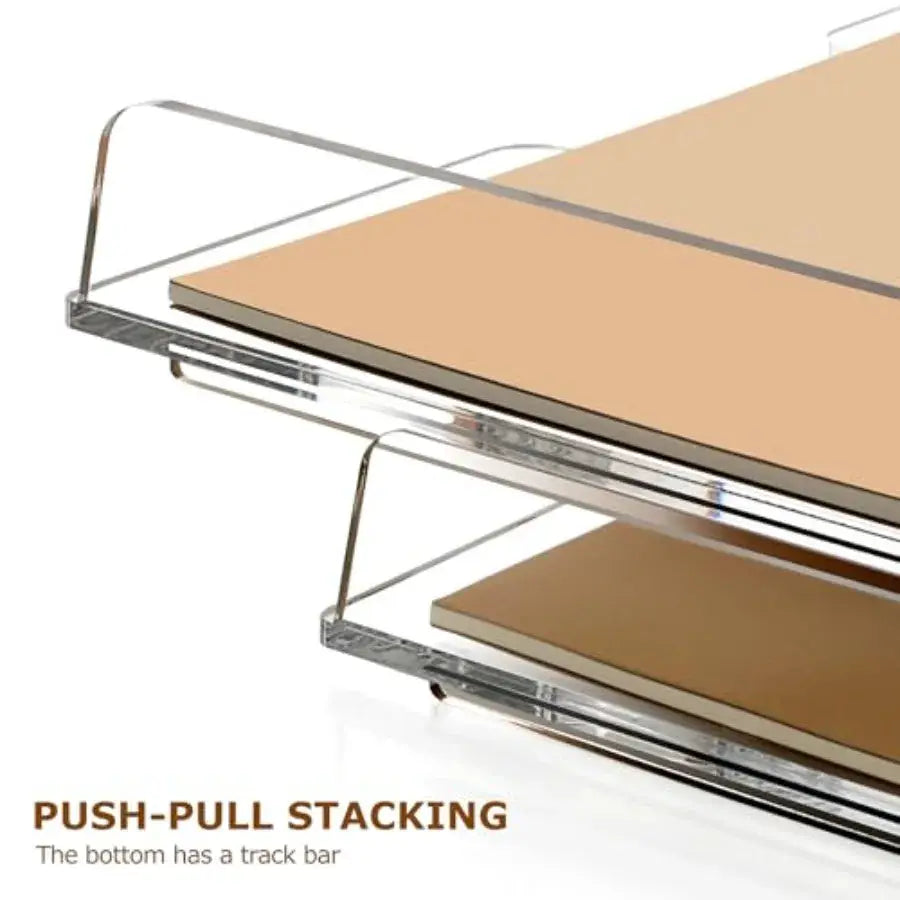 2 Pack- Stackable Paper Letter Tray, A File Desk Organizer Acrylic Desk Organizers and Accessories Sorter Tray, Clear Workspace from PriceLows™