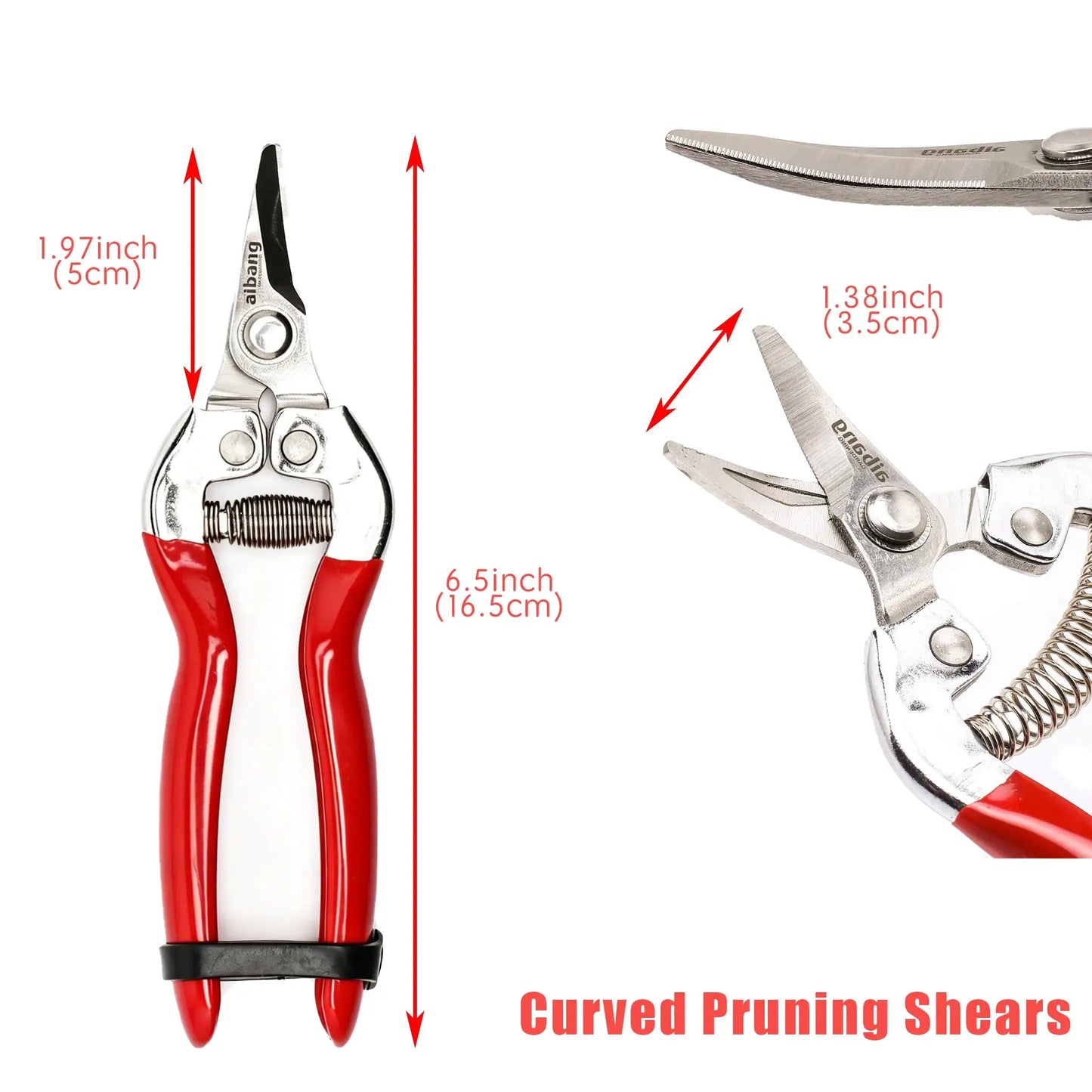 Stainless Steel Pruning Shears | Locking Blade | Grape Fruit Gardening