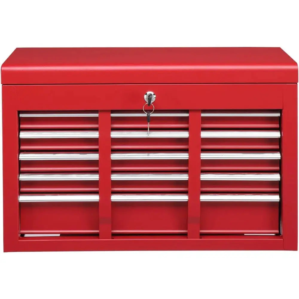 24-Inch Portable Toolbox Featuring 5 Drawers And a Top Storage Tray, a Lockable Metal Tool Chest Cabinet Suitable for Garages, Warehouses, Repair Shops, And Homes, in Red from PriceLows™