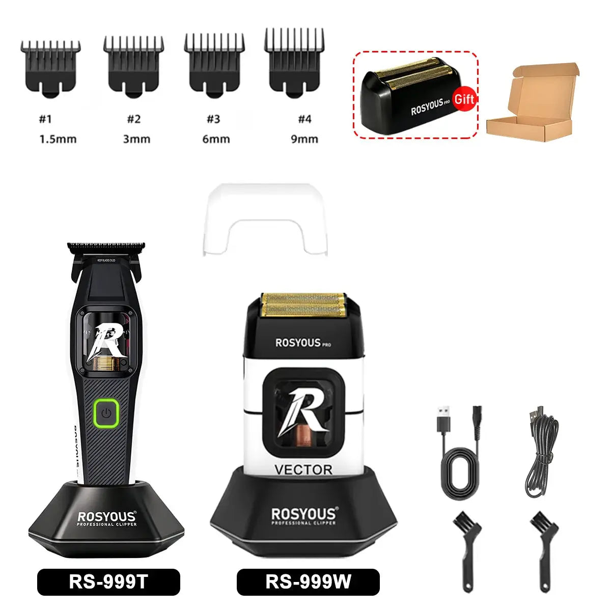 Men's Electric Shaver | 999W Motor | Dual Foil Head | Rechargeable