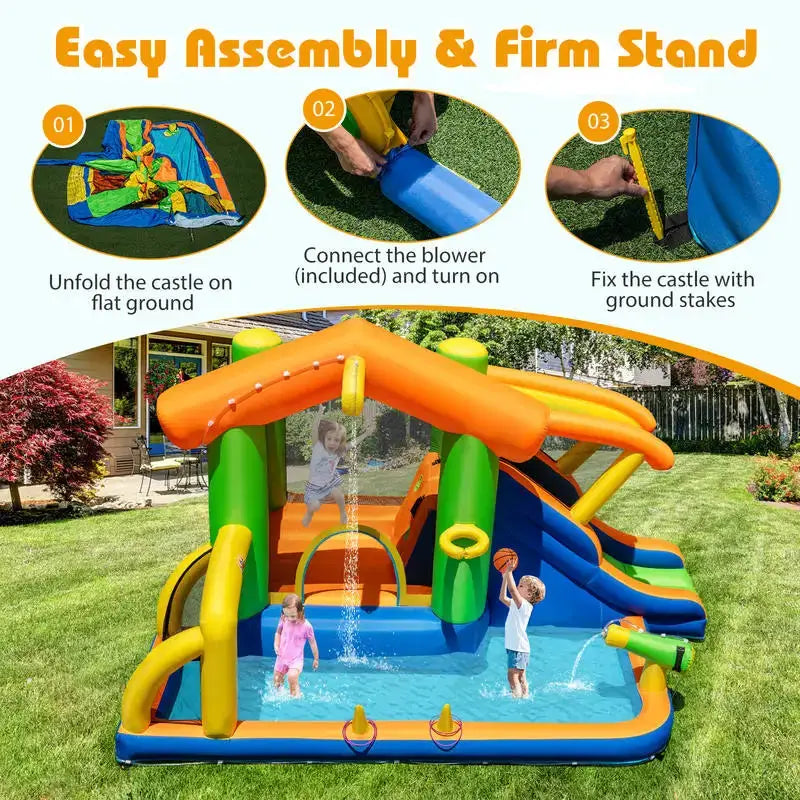 8-in-1 Inflatable Bounce House Water Park without Blower from PriceLows™