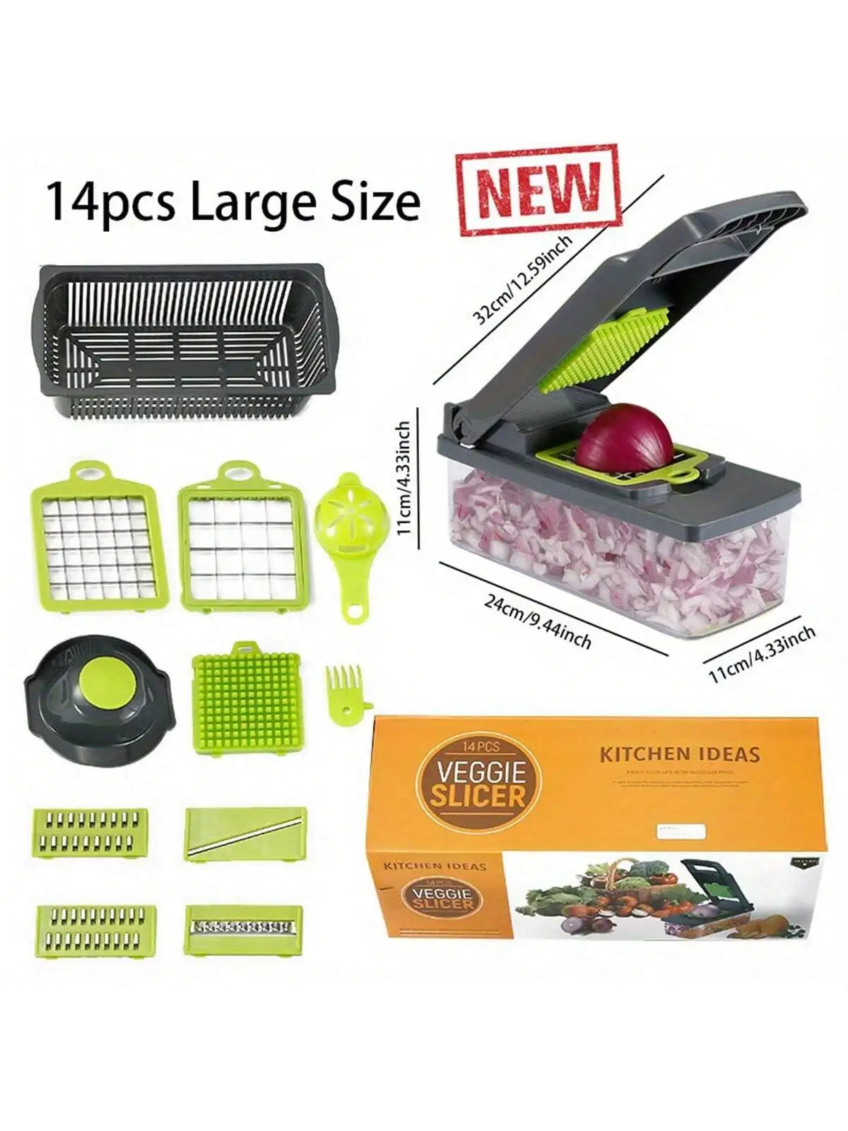 Vegetable Chopper | Multifunctional Tool | With Container | 14pcs/16pcs Set