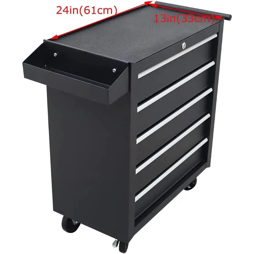 5-Drawer Rolling Tool Chest with Wheels 24.2 inch Tool Box with Lock and Sliding Drawers for Garages, Repair Stores, Workshop from PriceLows™