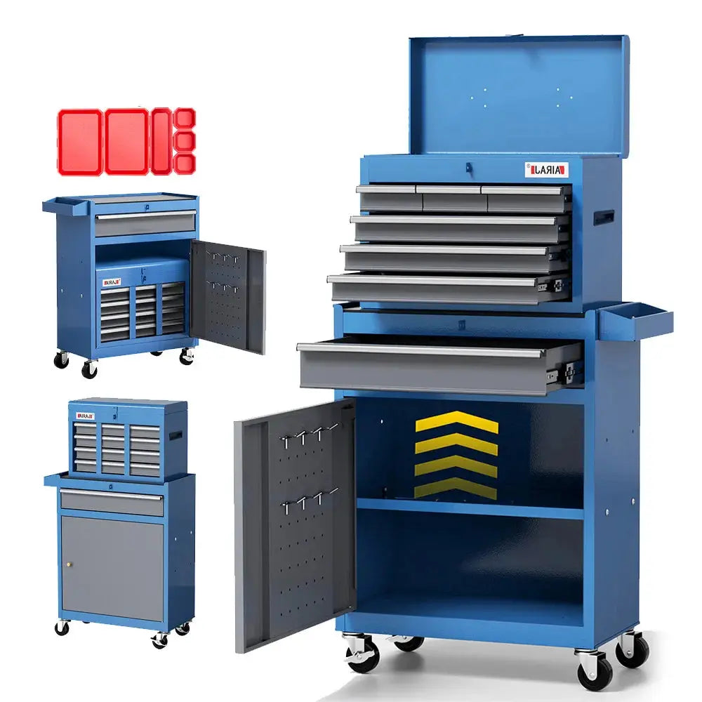 large 7-drawer toolbox, multi wheel rolling toolbox with 7 storage boxes and hooks, large capacity, easy to store parts, can be used in workshops such as garages. from PriceLows™