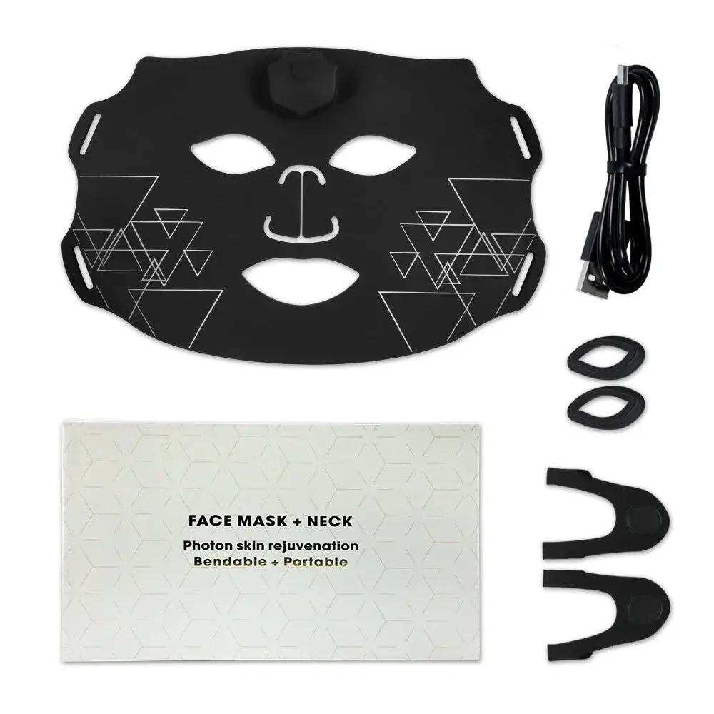7 Color LED Face Mask or Neck with 80pcs Lights Flexible Soft Photon Red Light Facial Mask Repair Skin Rejuveration Fine Lines from PriceLows™