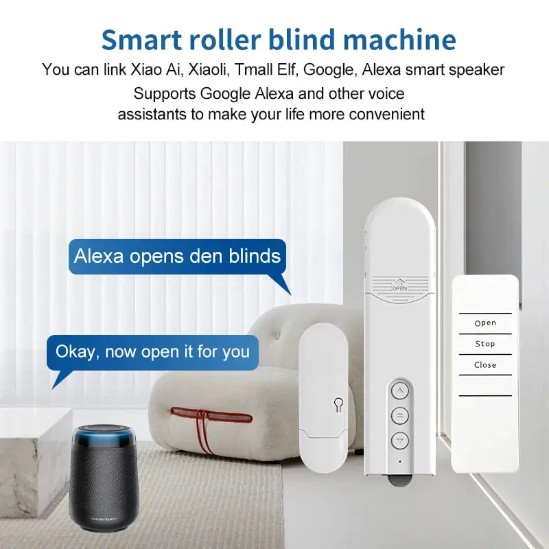 WiFi Electric Blind Roller Motor Silent Motor with Remote APP Voice Control With Alexa Google Home Automation Window Treatments from PriceLows™