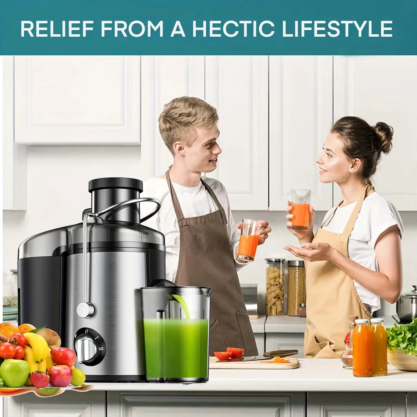 Multi-Function Juicer, Juice Blender, Mixer, Food Processor, 3-Inch Wide-Mouth Juicer Extractor for Vegetables And Fruits, 3-Speed Settings, Easy to Clean, Detachable, High Juice Yield, Fast Juicing, Quick Juice Extraction fo from PriceLows™