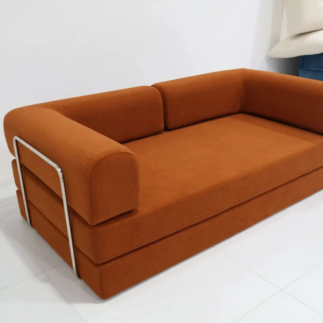Upgrad 180cm 200cm Compression Folding Sofa Bed Modular Floor Sofa with Backrest 3-Seater Fold Out Couch Bed with Pillows Big from PriceLows™