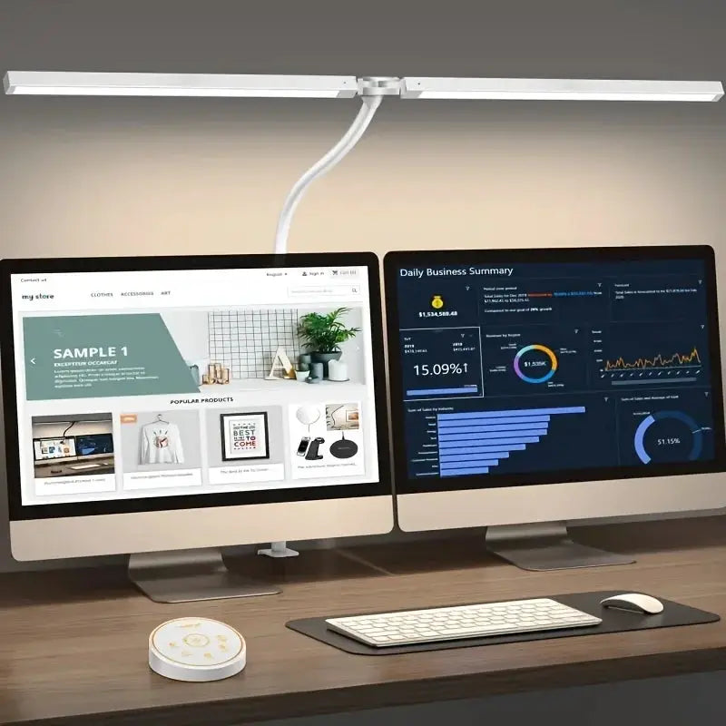 LED Desk Lamp for Home Office - 24 Watt Eye-Care Architectural Desk Lamp with Fixture, Desk Lamp with 5-Color Stepless Dimmer from PriceLows™