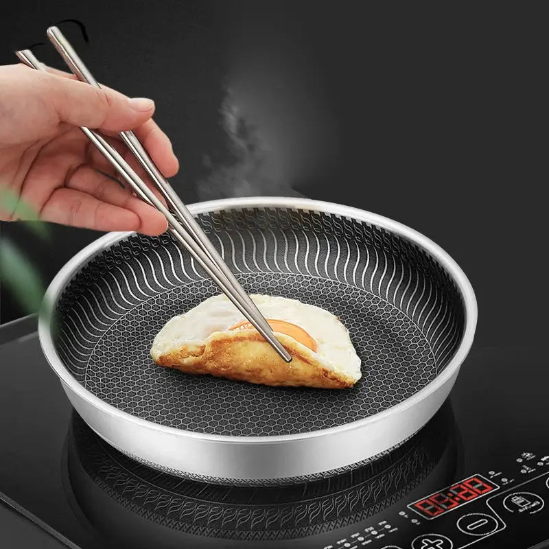 Frying Pan | 316L Stainless Steel | Induction Compatible | 28cm Flat Bottom