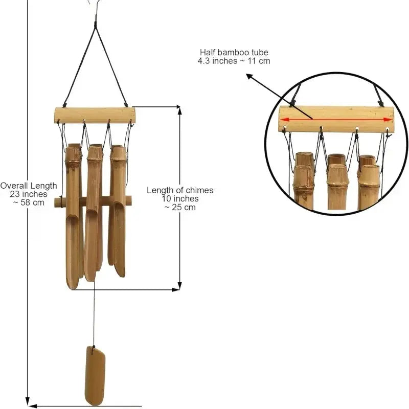 1piece handmade bamboo wind chime, ideal choice for summer birthdays/hotels/homes/bedrooms/weddings/outdoor decorations and gift from PriceLows™