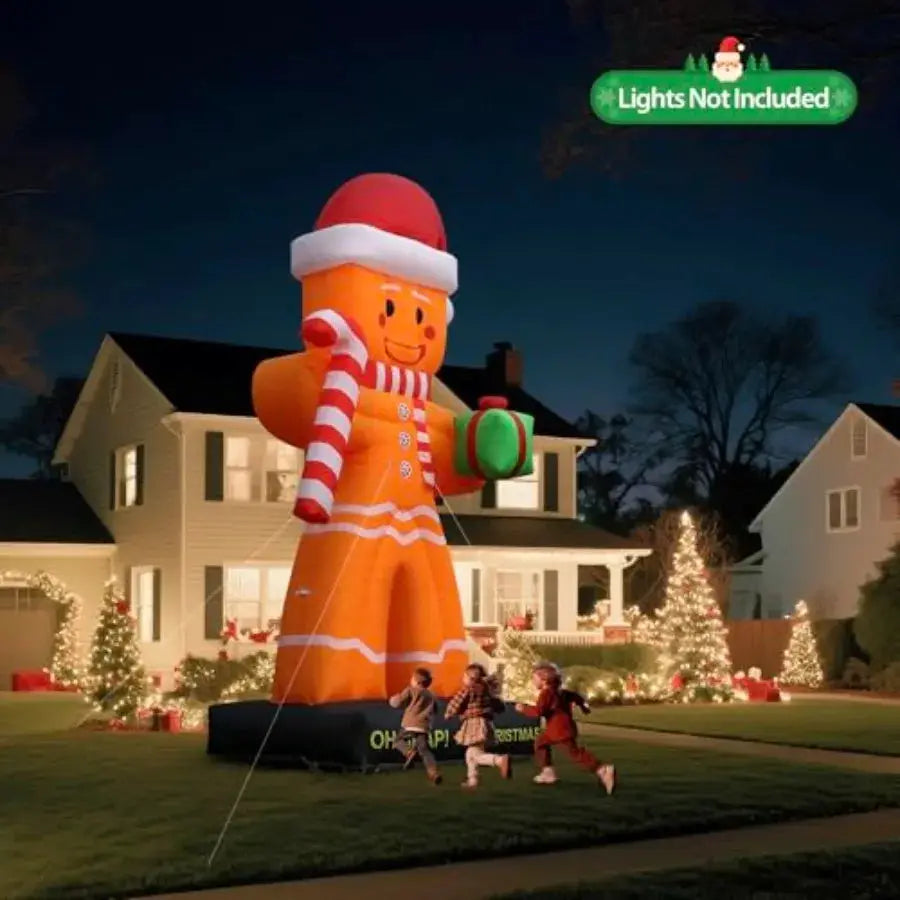 Inflatable Christmas Decor | Rugged PVC Build | Red Green Tones | 20 Foot High