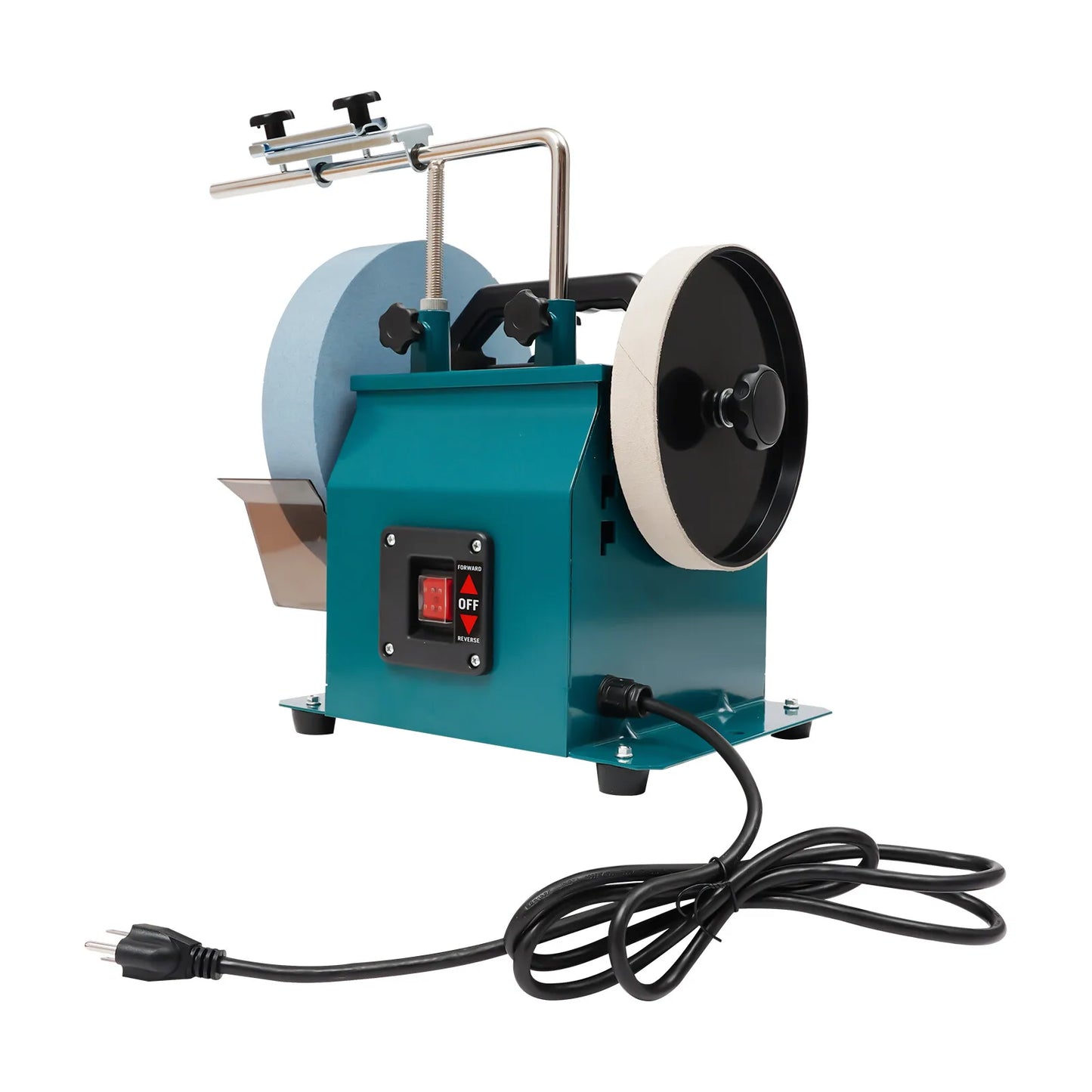 Electric Knife Sharpener for Kitchen and Woodworking Wet Stone Grinder with 10 Inch 220 Grit Wheel and Leather Strop from PriceLows™