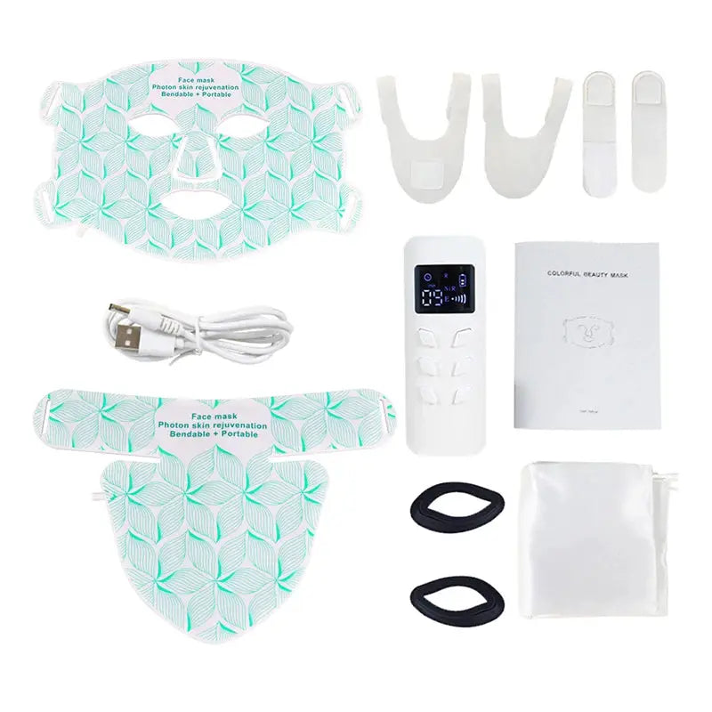 8 Colors Facial LED Mask with Neck Red Light Near Infrared Therapy Beauty Mask Anti Aging Skin Rejuvenation Lifting Tighten from PriceLows™