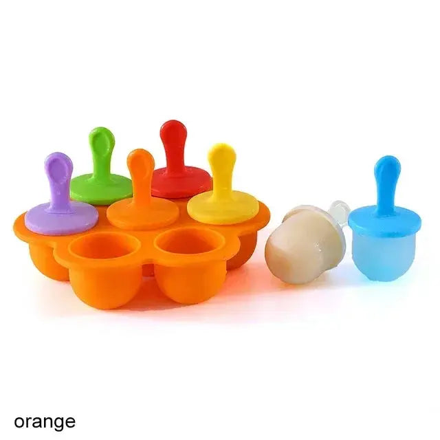 1pc 7 Holes DIY Ice Cream Pops Silicone Mold Ice Cream Ball Maker Popsicles Molds Baby Fruit Shake Home Kitchen Accessories Tool from PriceLows™