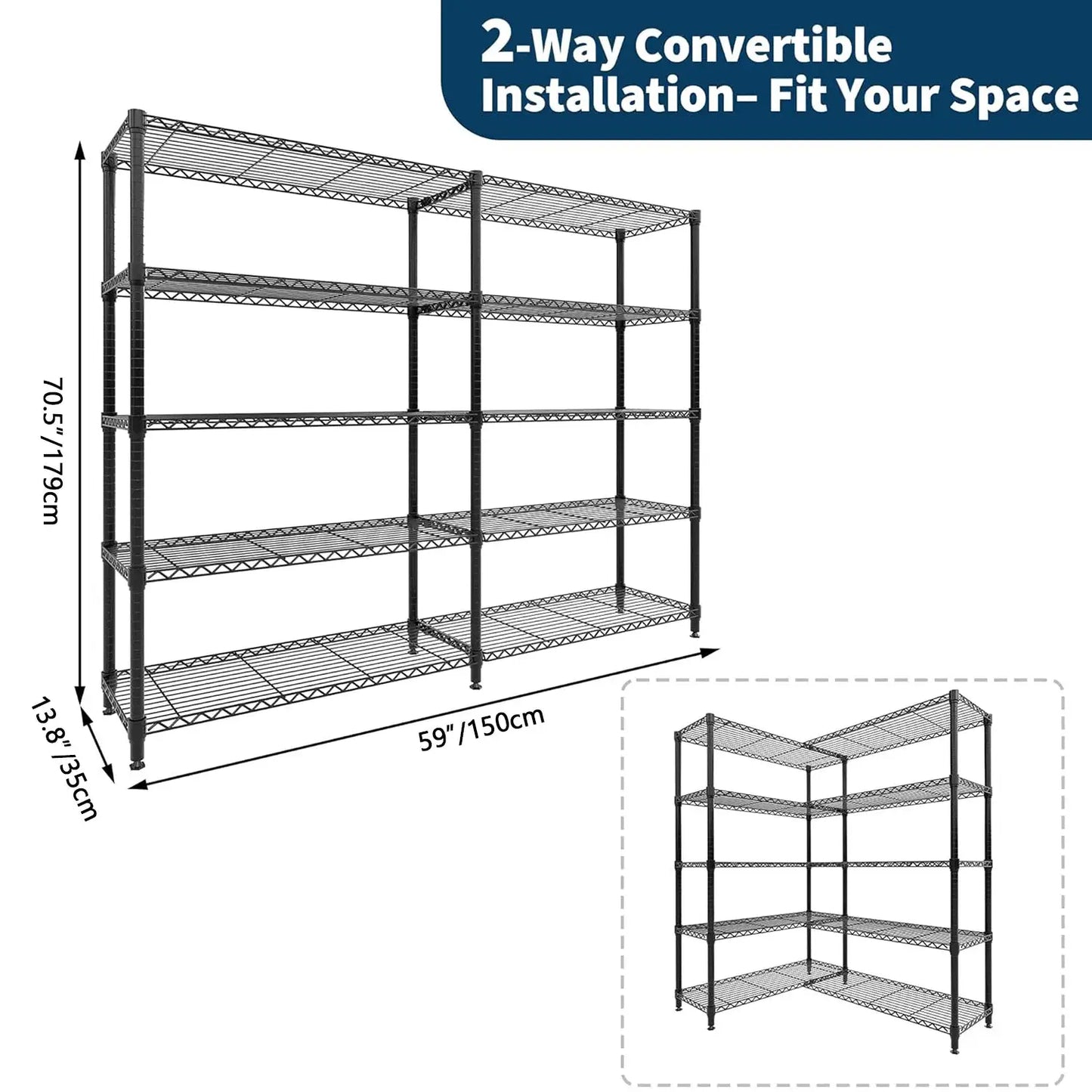 Heavy Duty Storage Shelves 4/5 Tiers Metal Shelving Unit Adjustable Organization Pantry Shelves for Kitchen Garage Commercial from PriceLows™