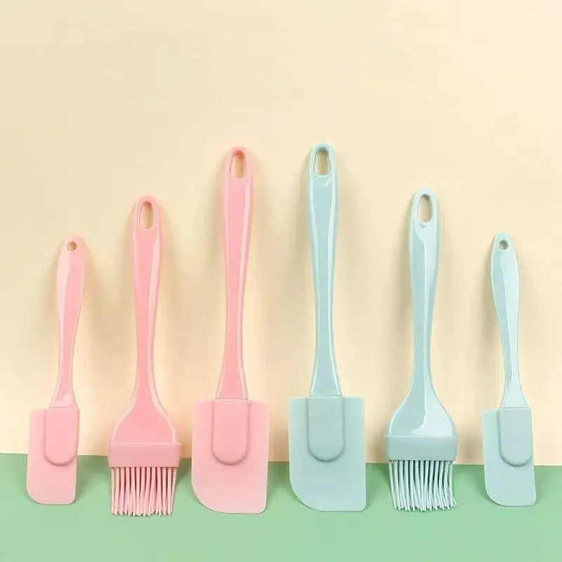 1 Set/2 Sets Silicone Spatula Kitchen Baking Tool Pink Non-Stick Cake Cream Scraper from PriceLows™