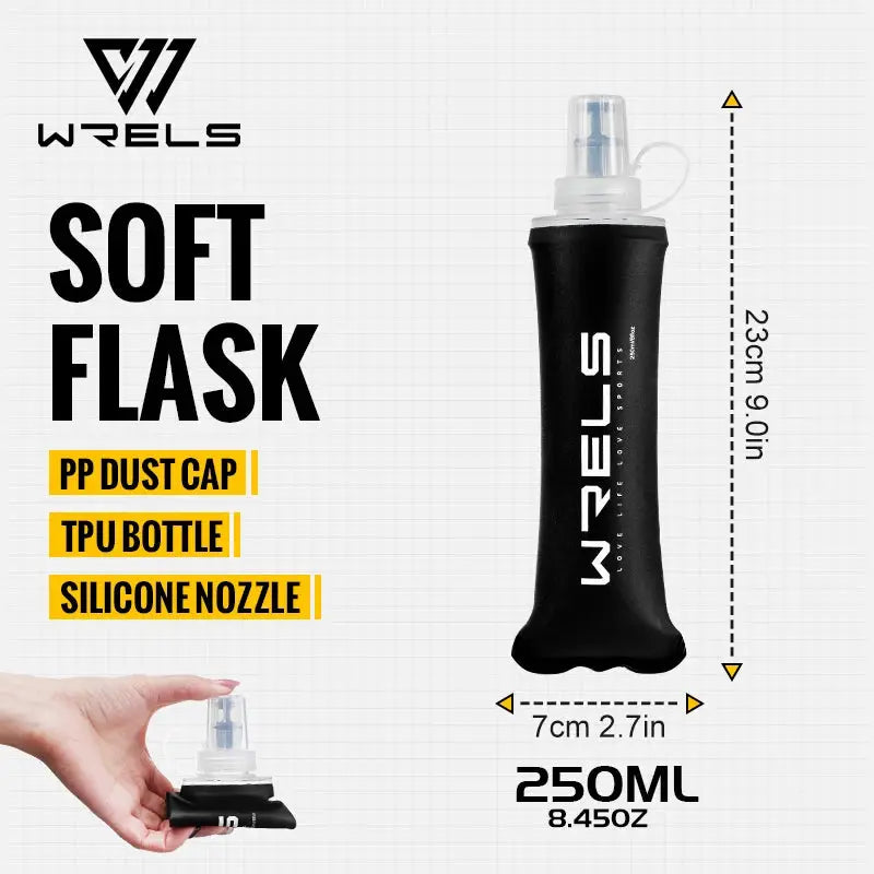 WRELS Water Bottle TPU Folding Soft Flask Outdoor Sport Water Bag Collapsible Water Bottle 500ml For Running Camping BPA Free from PriceLows™