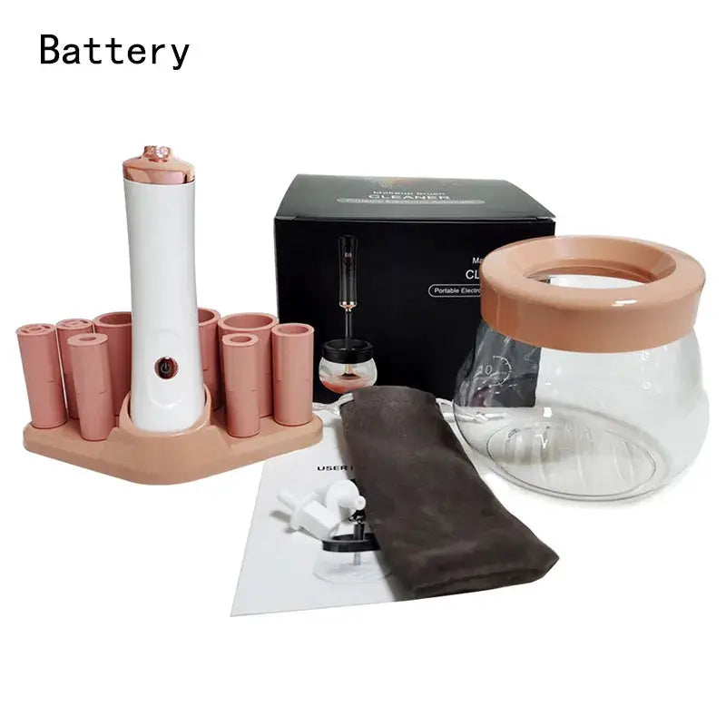 Electric Makeup Brush Cleaner | Automatic Rotary Design | 8 Size Collars