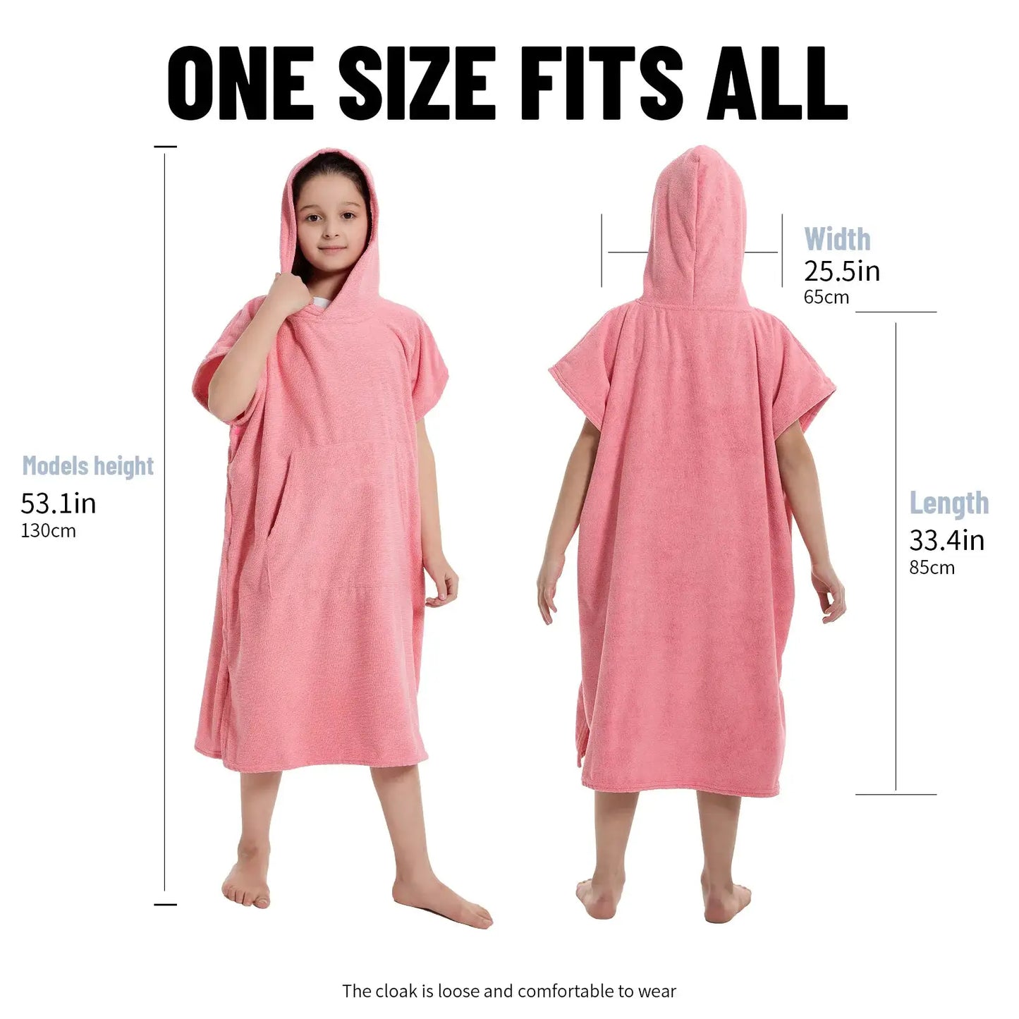 Kids Hooded Bath Towel Robe | Quick Dry | Super Absorbent | 4 Colors
