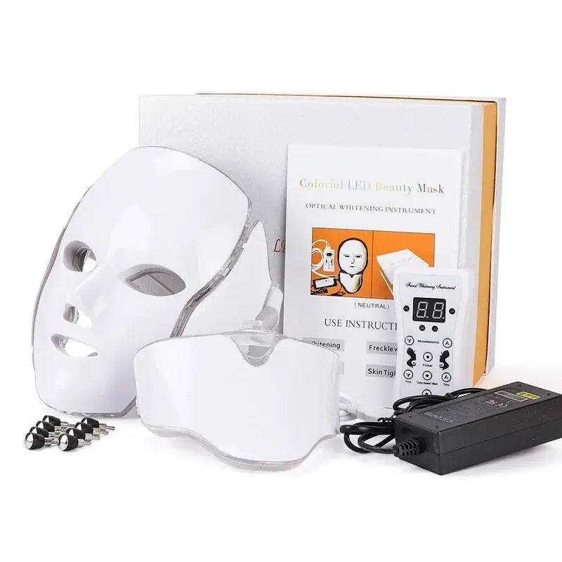 7 Colors Photon Therapy Led Facial Mask Skin Rejuvenation Tighten Acne Anti Wrinkle Korean Face Neck Beauty Spa Instrument from PriceLows™