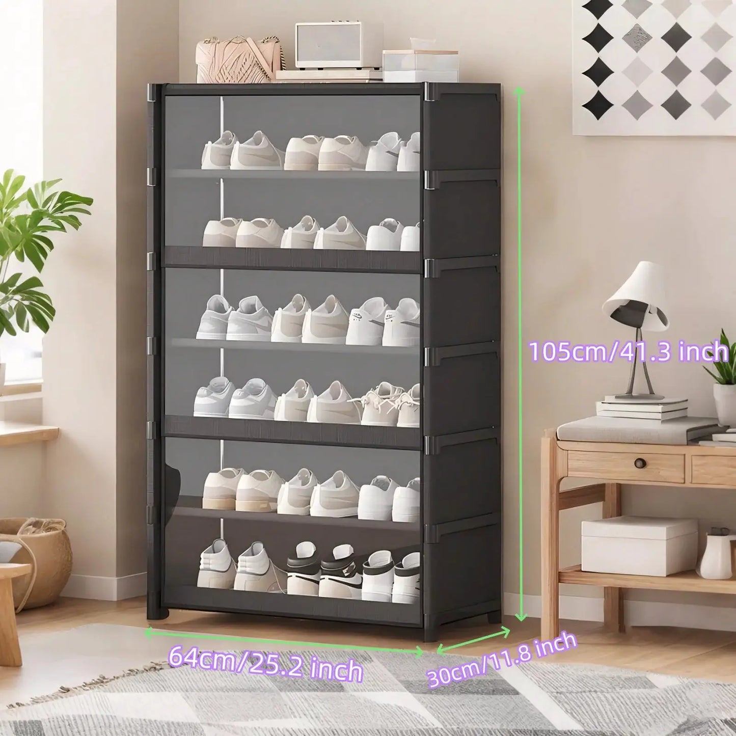 5/7-Layer Shoe Cabinet Dustproof Shoe Rack Shoe Hanger Organizer Shelf Holder Shoe Storage Cabinet Space Saving With Clear Lid from PriceLows™