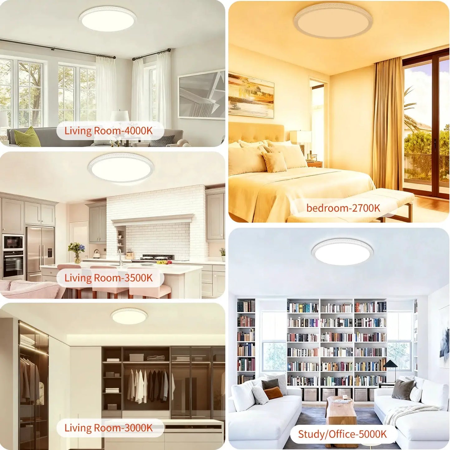 19-inch Ultra-bright Ceiling Light, Bedroom LED Ceiling Light, DIP switch dimming 2700K-6000K, Minimalist Office Light For Livin from PriceLows™