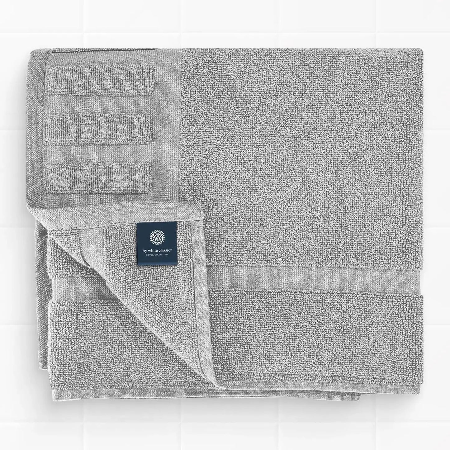 Bath Mat Set 2 Pack Light Grey - Absorbent Cotton Floor Towel for Shower Spa 22x34 Inches from PriceLows™