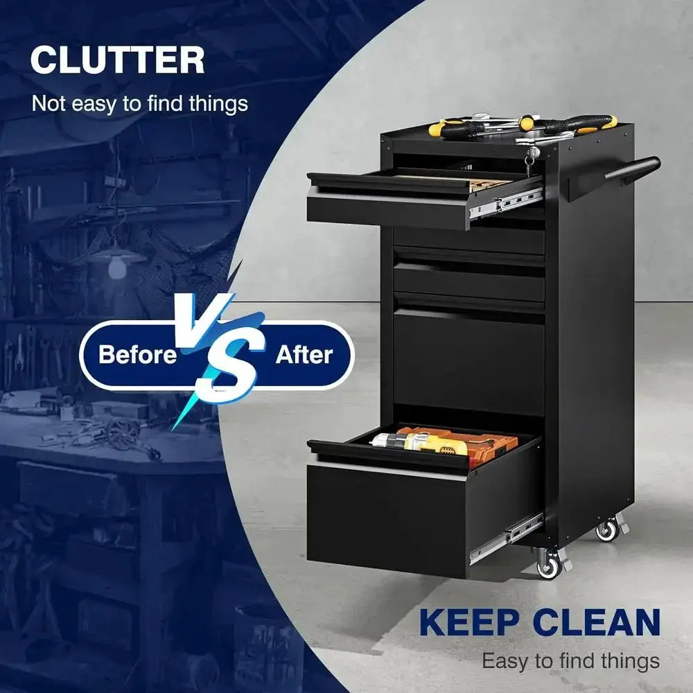 5-Der Metal Tool Storage Cabinet with Wheels,Rolling Tool Chest with Der and Locking Keys,Heavy Duty Tool Storage Organizer or G from PriceLows™