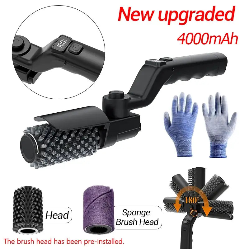 Electric Grill Cleaning Brush | 3 Speed Rotary | Cordless 2600mAh | Adjustable