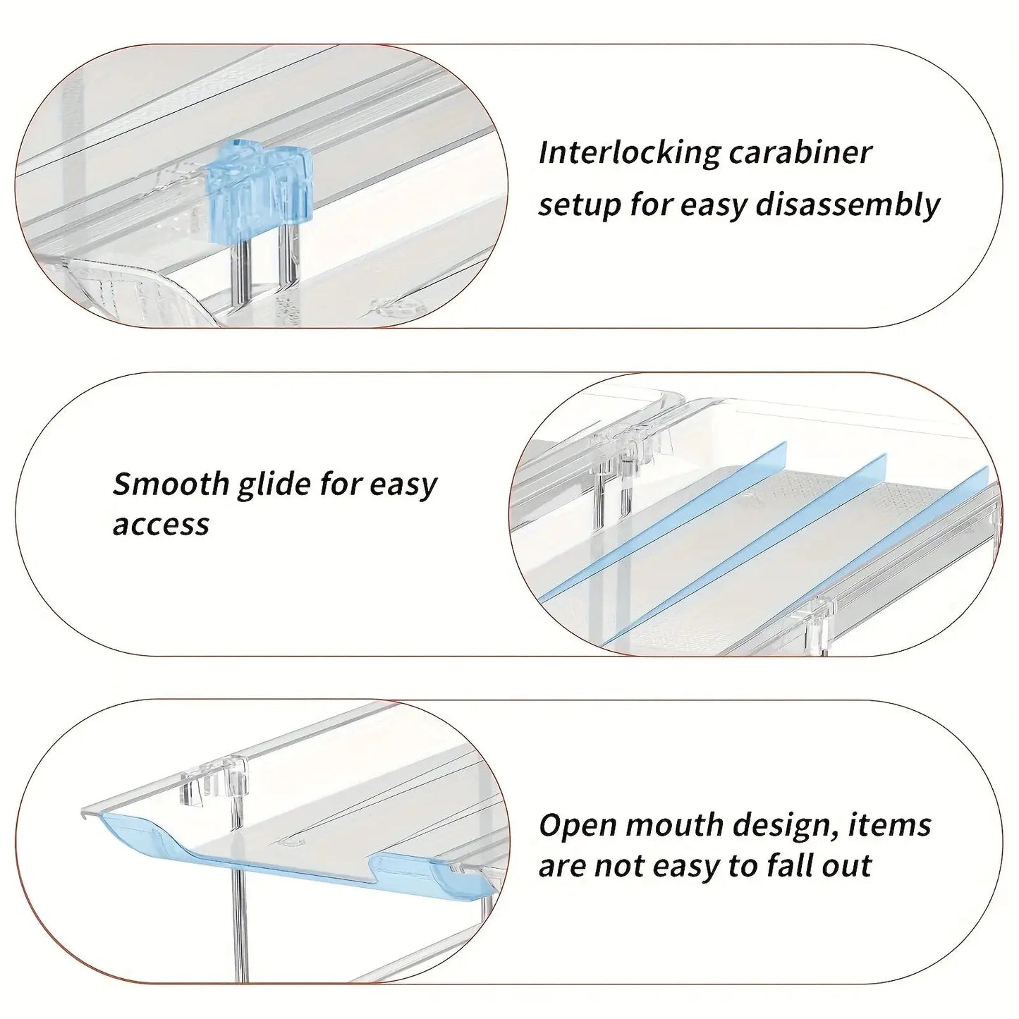 3-Tier 36-Capacity Stackable Rolling Can Organizer - Clear Plastic Space-Saving for Pantry/Fridge (3 Sets) | 24-hour Shipping from PriceLows™