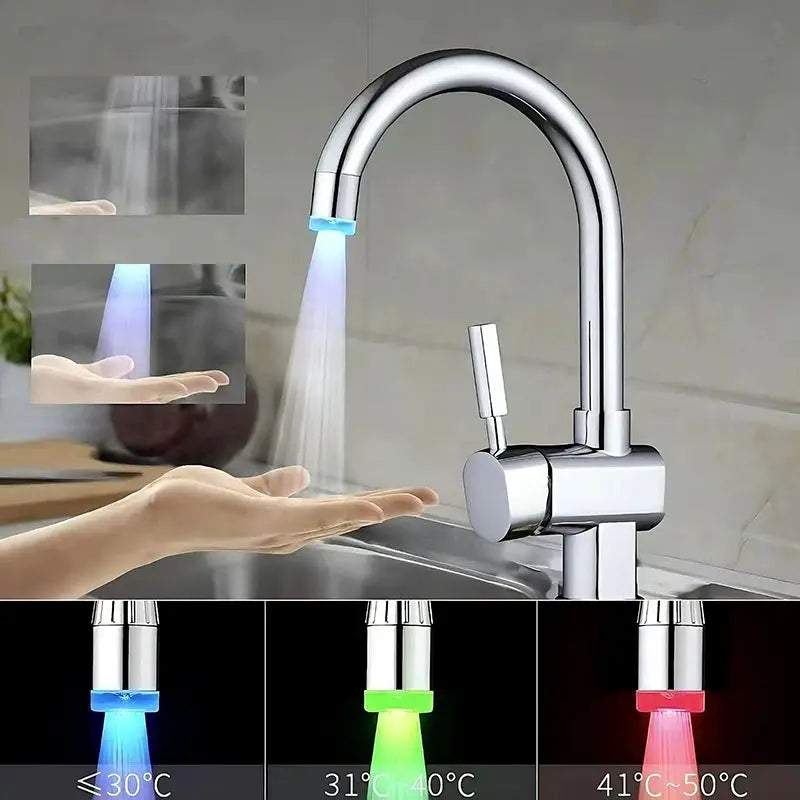 LED Faucet Nozzle | Temperature Sensing LED | Three Color Change Spout from PriceLows™