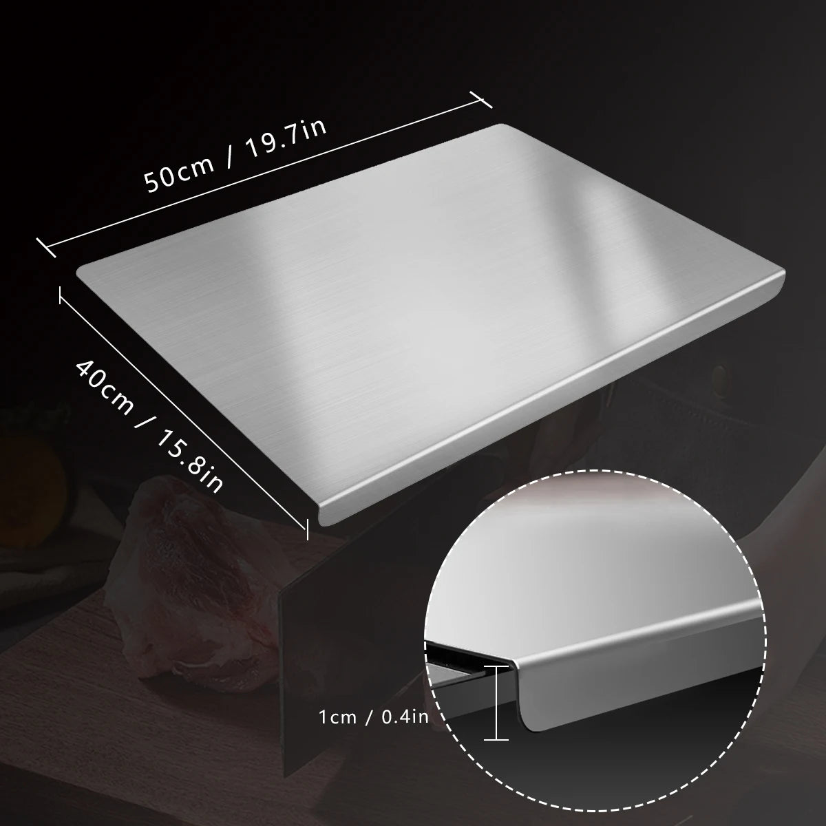 304 Stainless Steel Cutting Board Butcher Block Household Rolling Board Kitchen Supplies Food Preparation Meal Prep Tools from PriceLows™
