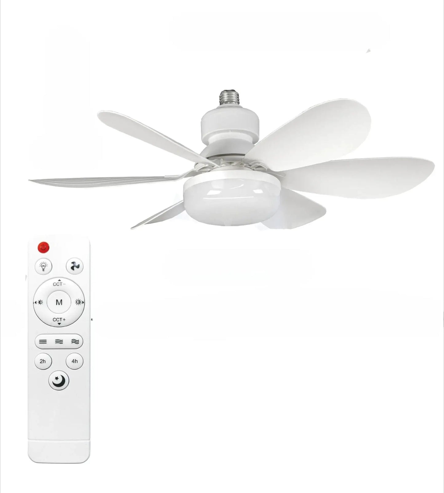 Ceiling Fan | With Light E27 Socket | Remote Control | 52cm