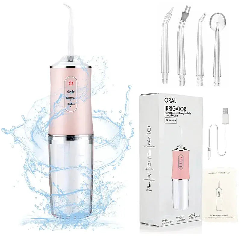 Water Flosser | IPX7 Waterproof | Ultrasonic Jet 3 Cleaning Modes | One Size
