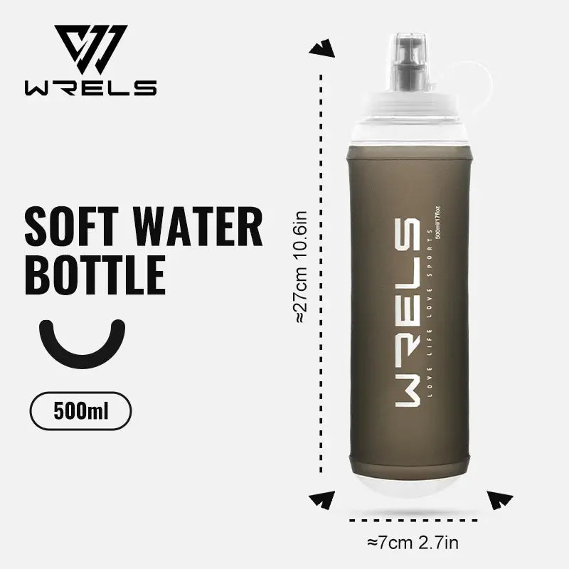 WRELS 500ML TPU Soft Folding Water Bottles BPA-Free Collapsible Sports Flasks for Hiking Climbing Camping Running Bottle from PriceLows™