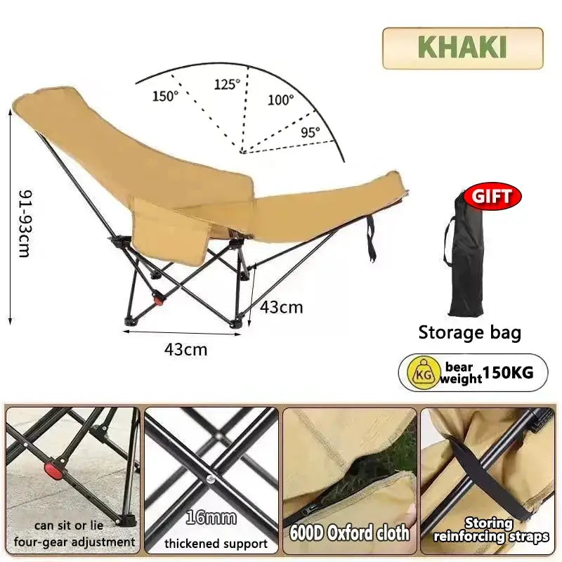 Camping Chair | Four Position Adjustable | Metal Frame | One Size from PriceLows™