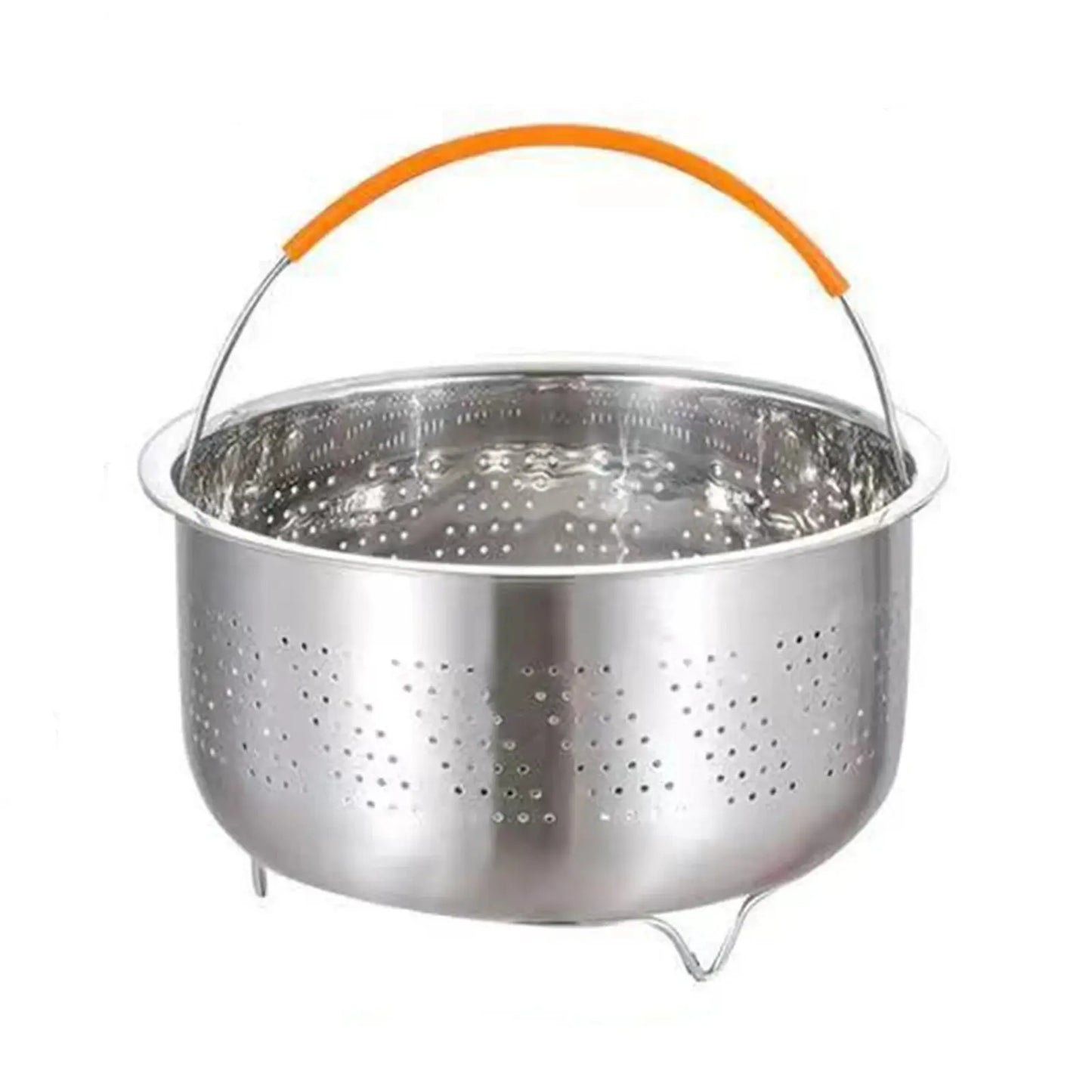 Stainless Steel Steamer Basket | For Instant Pot | Silicone Handle | 6 Qt