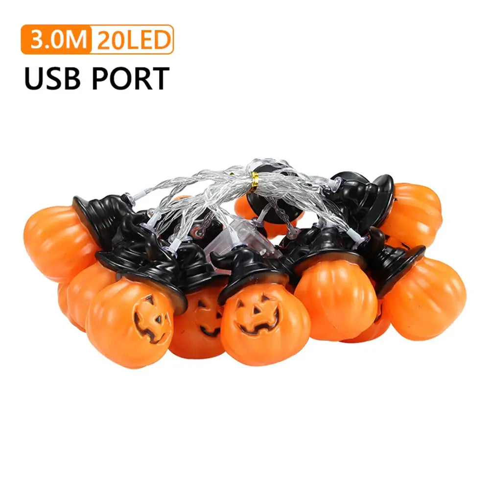 1.2M-5M Halloween Pumpkin String Lights LED 3D Pumpkin Twinkle Light Battery Powered Atmosphere Fairy Lamp Halloween Decoration from PriceLows™