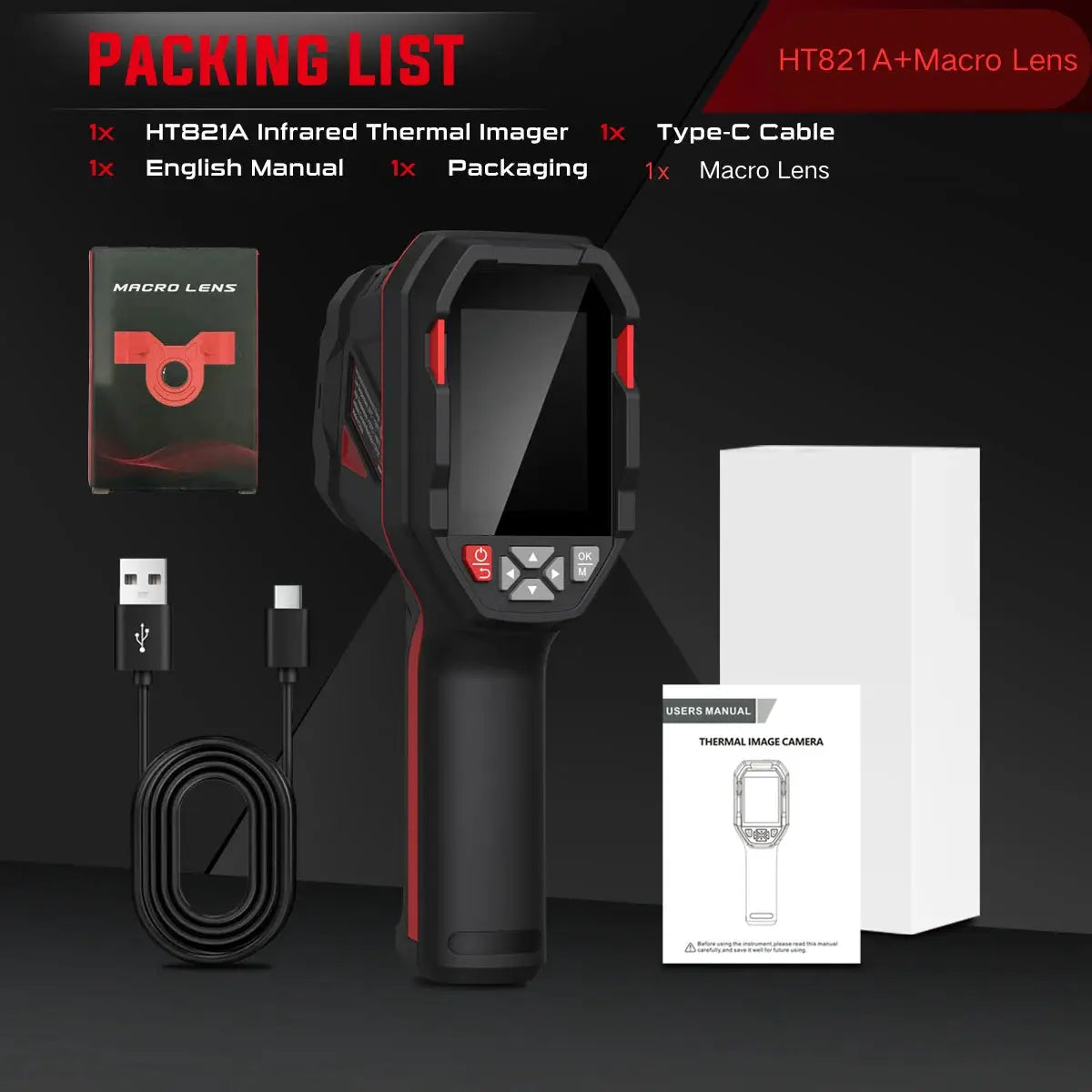 HABOTEST HT821A Macro Lens Rechargeable Thermal Imaging Camera Waterproof, Dustproof, and Anti Drop Handheld Thermal Imaging from PriceLows™