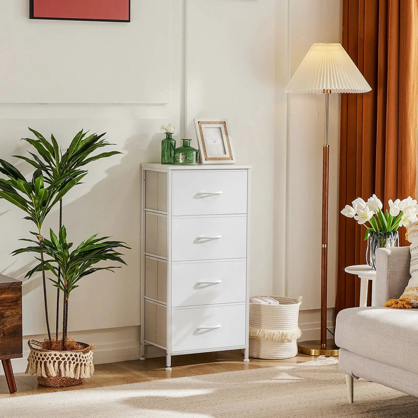 Dresser | 4 Fabric Drawers | Steel Frame | Assembly Required from PriceLows™